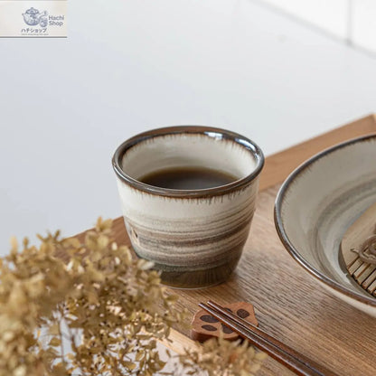Japansk Mino Ware Kopp – Brun Randig Katt (Chatora) Hachishop